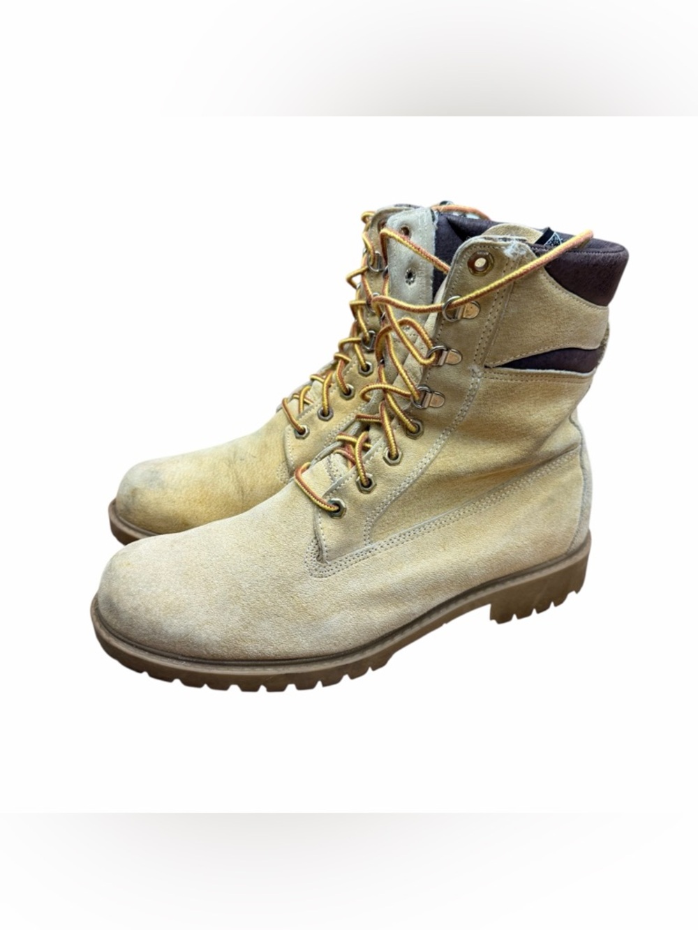 Vtg WOLVERINE Boots Oil Resisting Mens 11 Men's Tan Suede Work Boots Rugged